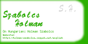 szabolcs holman business card